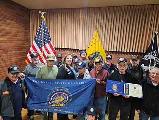 Ceremony for CA VVA Chapter 643 Vietnam veterans by members of the CA Fresno-Yosemite Chapter NSDAR.